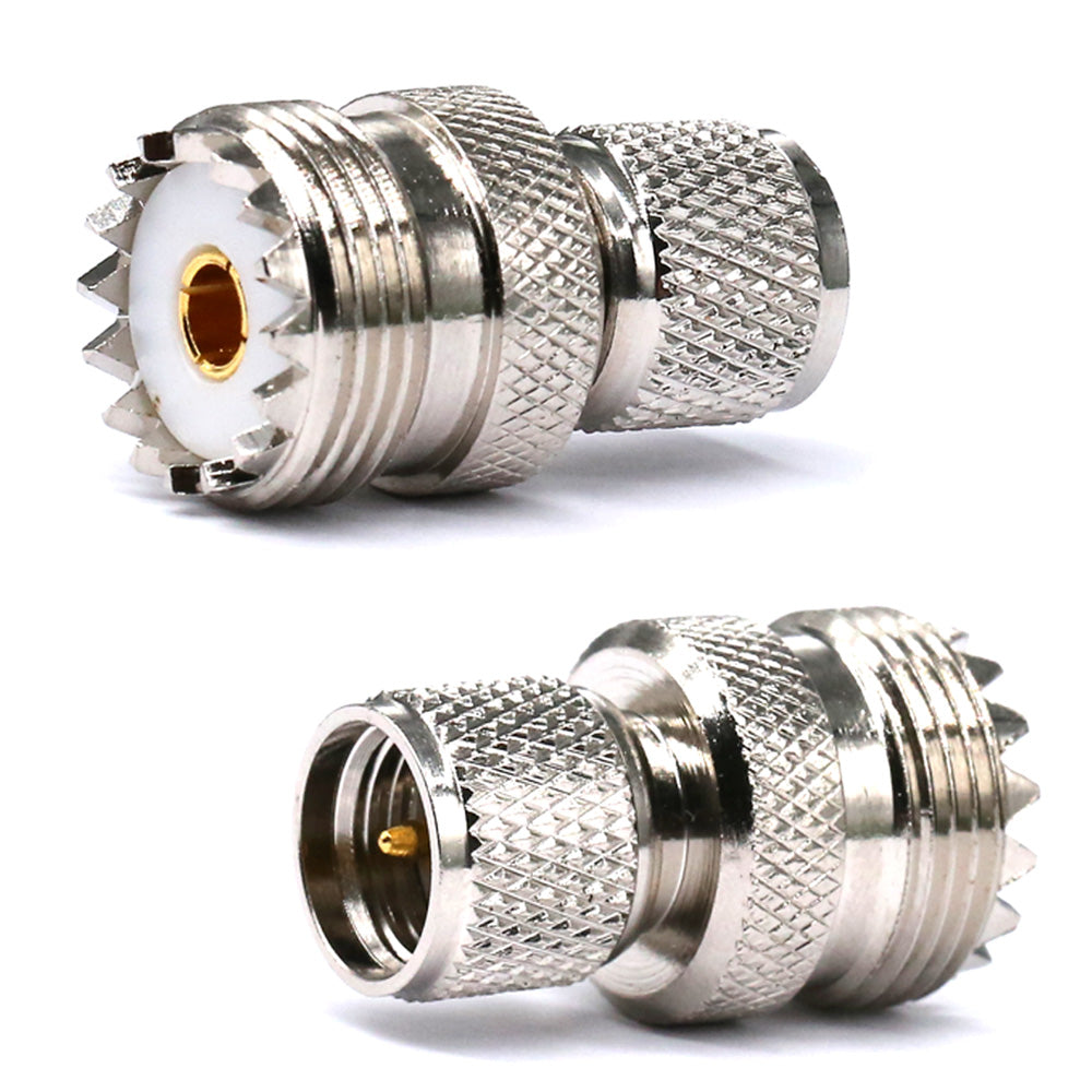 2-Pack Mini UHF Male to SO239 Female Connector