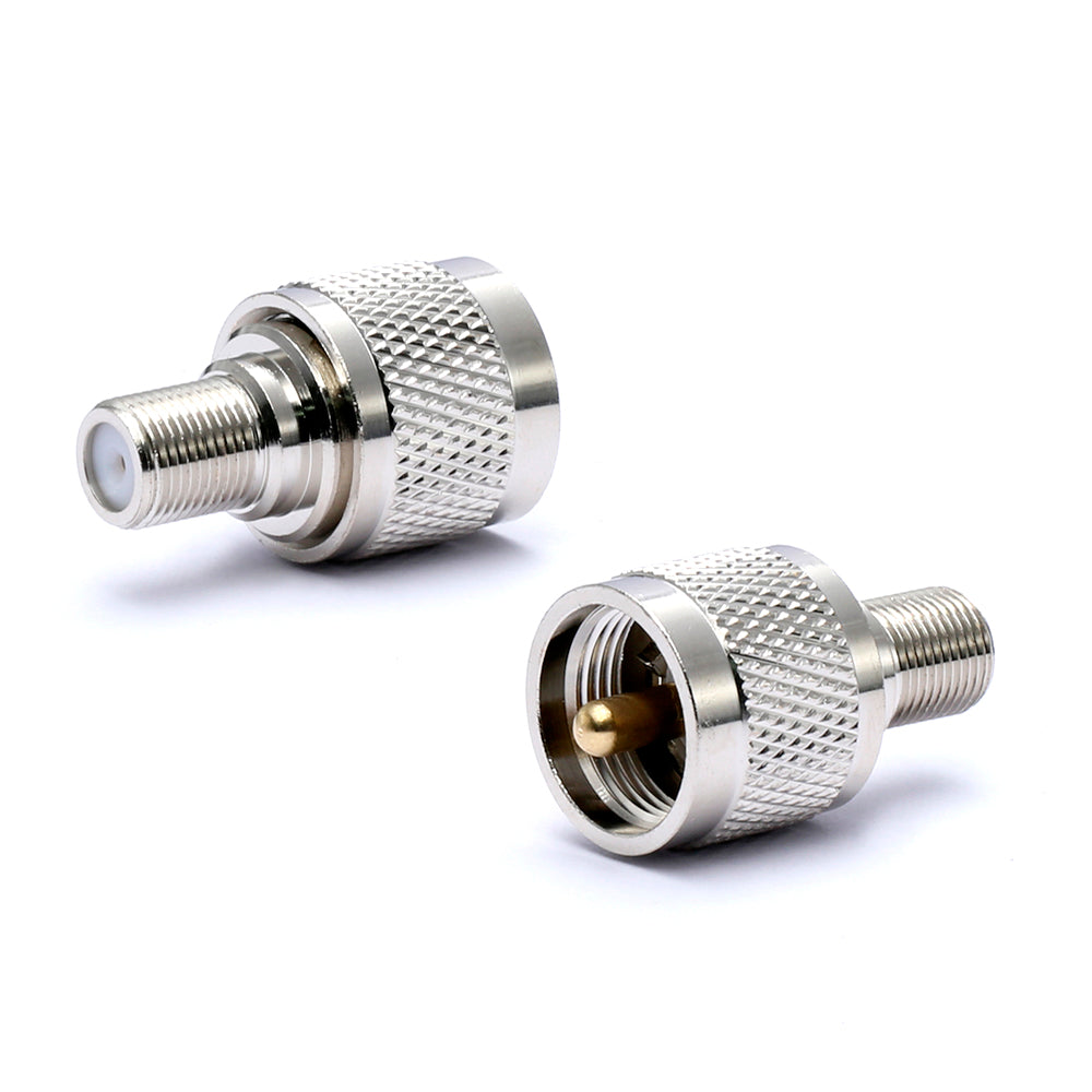 2-Pack F Female to PL259 Connector