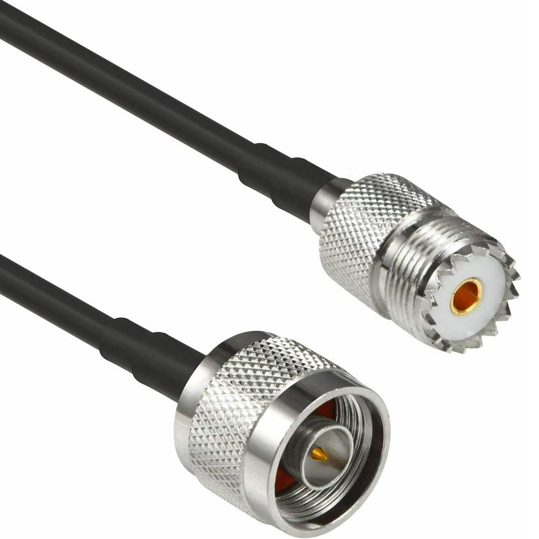 1' - 25' N Male to SO239 Female RG58 Cable