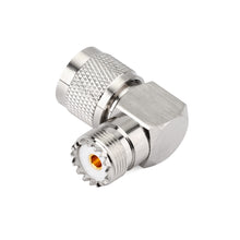 Load image into Gallery viewer, UHF SO239 Female to PL259 Male RIGHT Angle Connector
