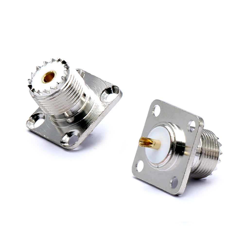 2-Pack UHF Female SO239 Panel Chassis Mount Connector